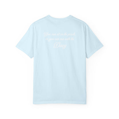 Color: Chambray | BassDawg Off the Porch Tee - White Outline - Chambray