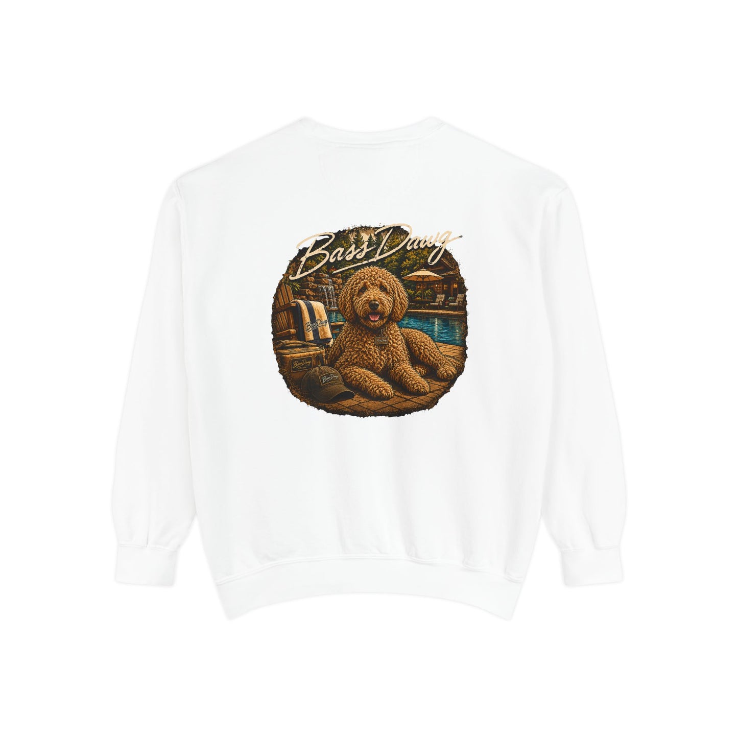 Color: White | The Dawg Collection - Goldendoodle Crewneck - White
