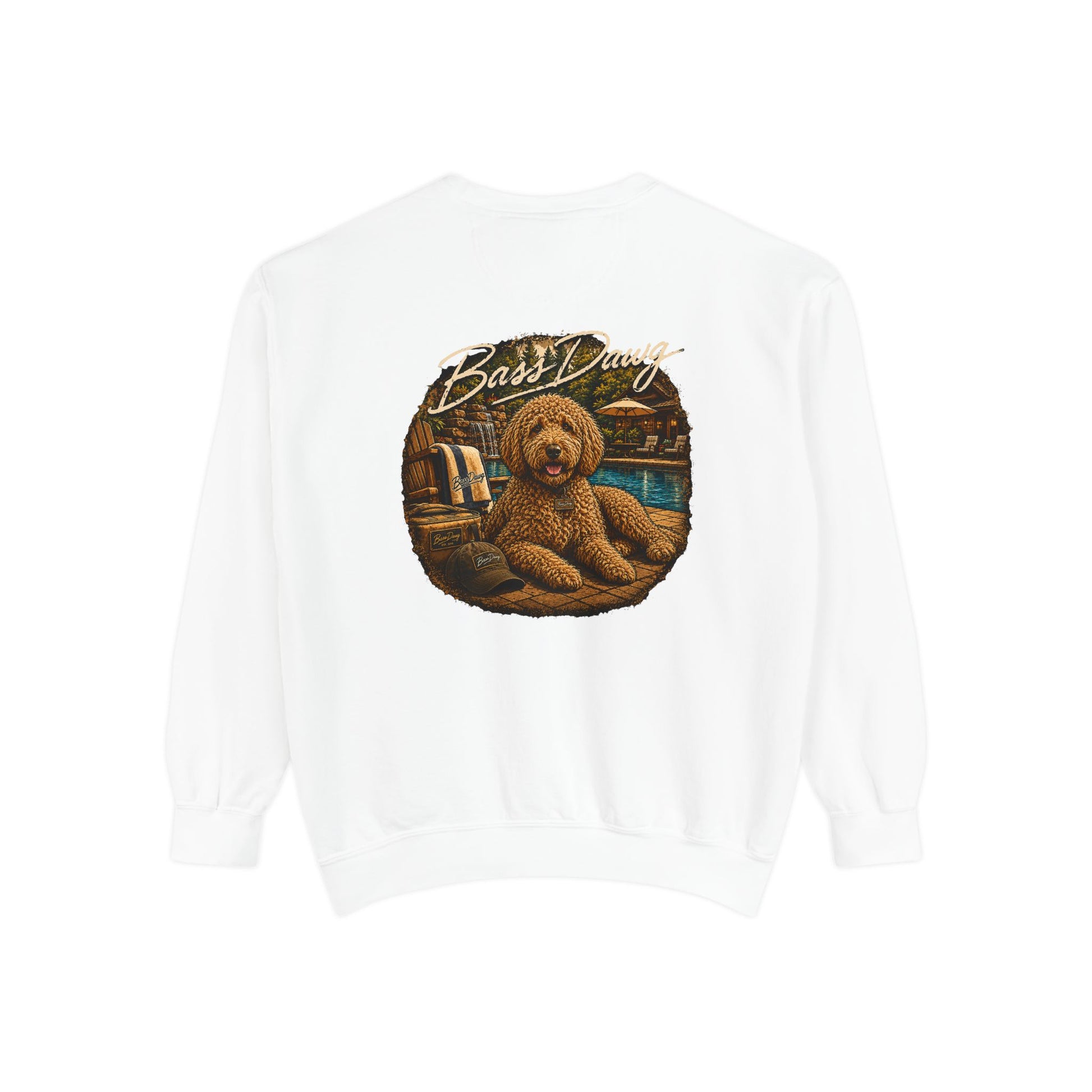 Color: White | The Dawg Collection - Goldendoodle Crewneck - White