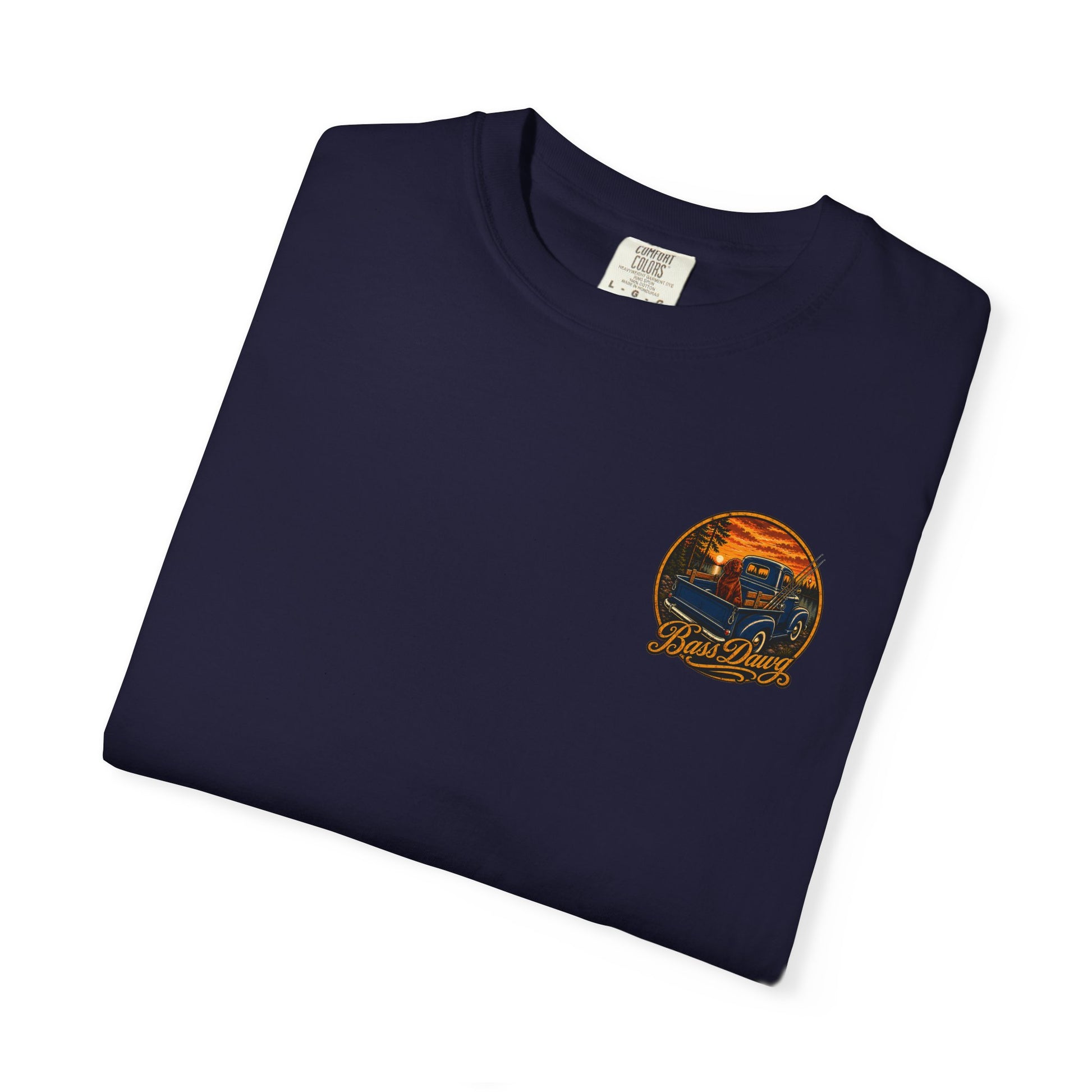 Color: True Navy | BassDawg Off the Porch Tee - Lakeside Sunset - True Navy