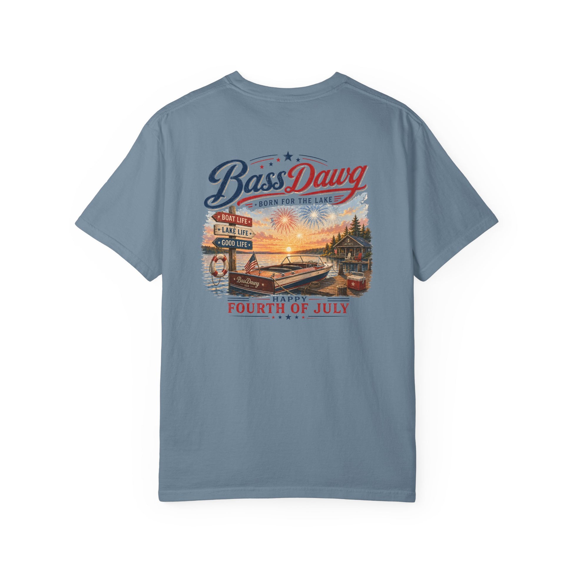 Color: Ice Blue | BassDawg America's Brand Tee - Born for the Lake - Ice Blue