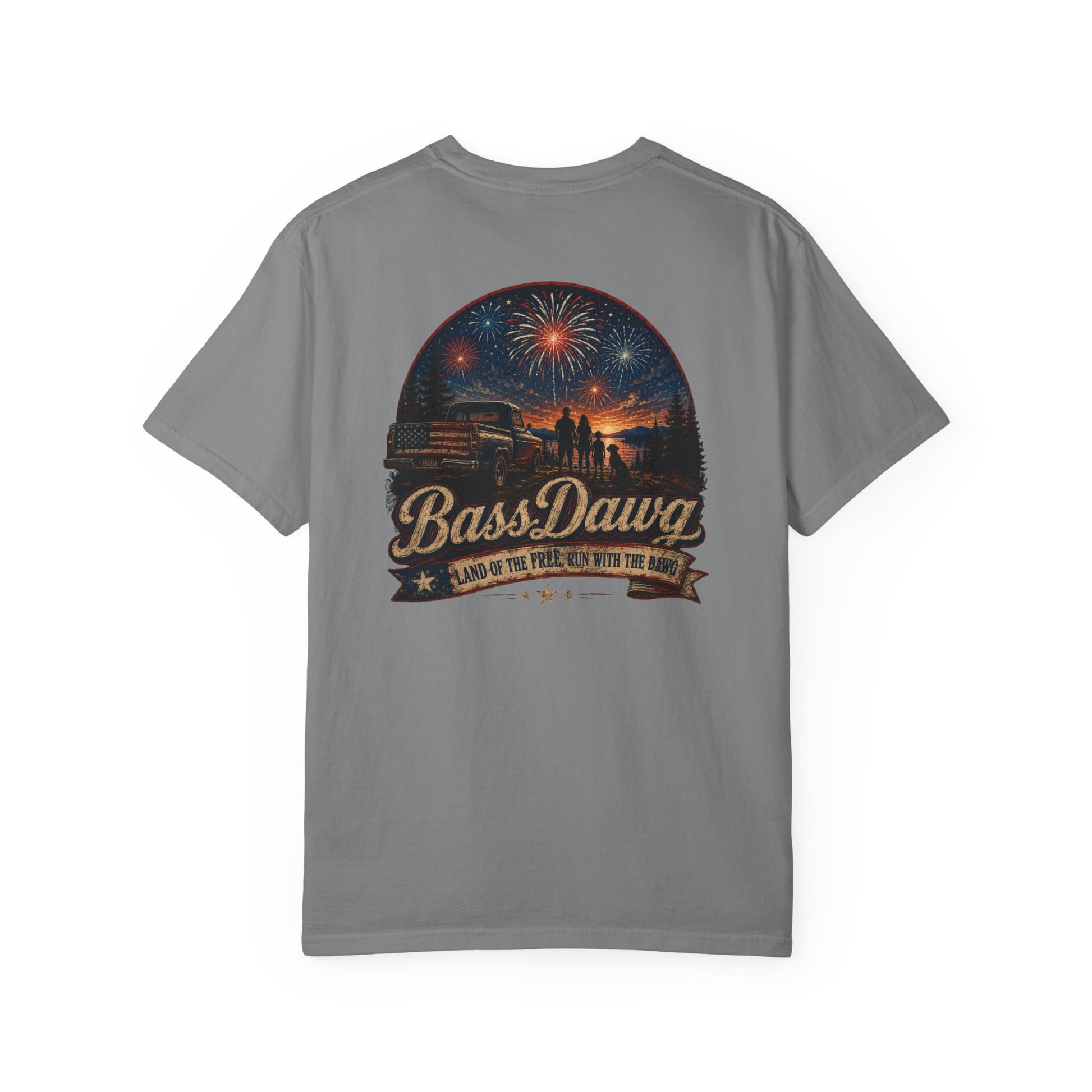 Color: Grey | BassDawg America's Brand Tee - Land of the Free - Grey