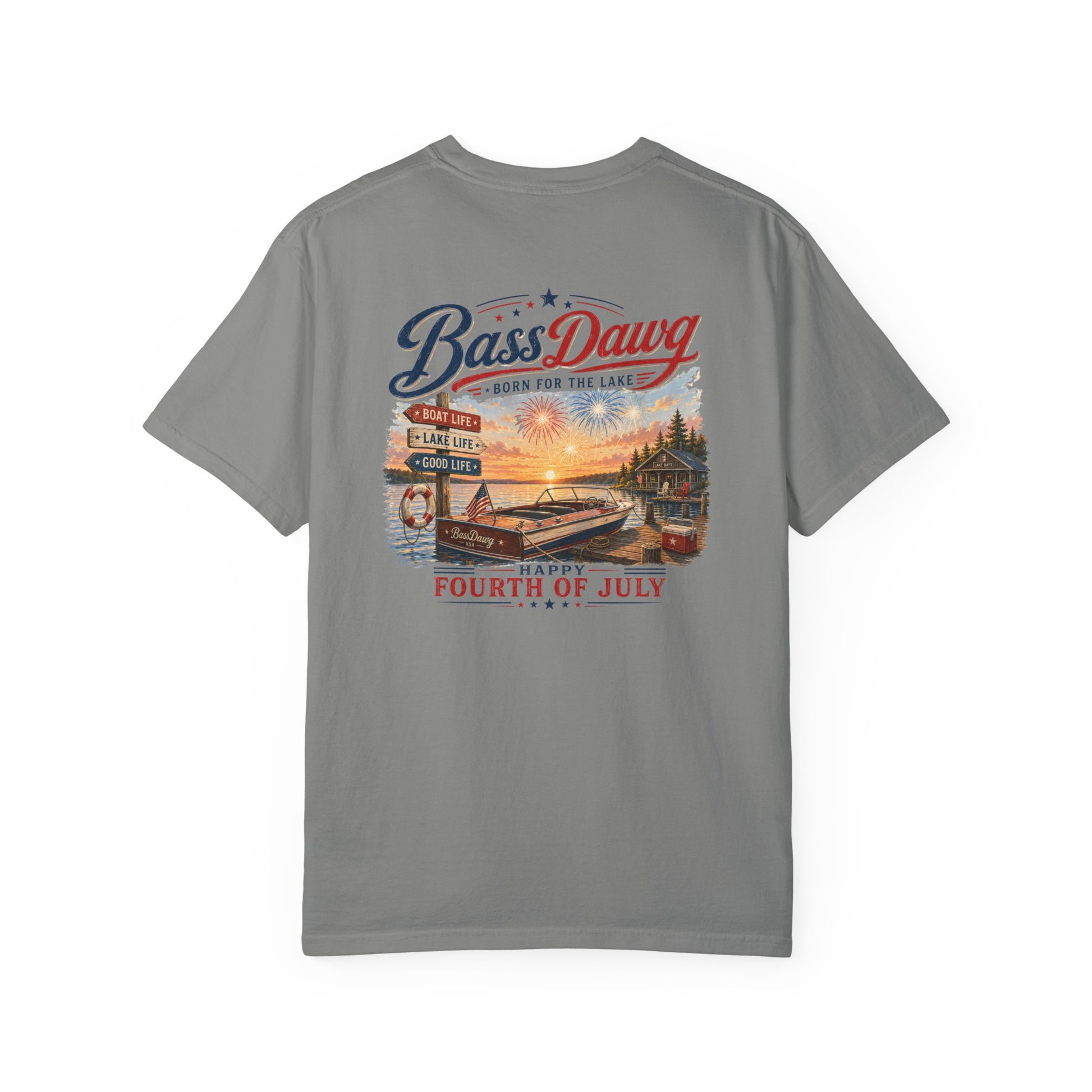 Color: Granite | BassDawg America's Brand Tee - Born for the Lake - Granite