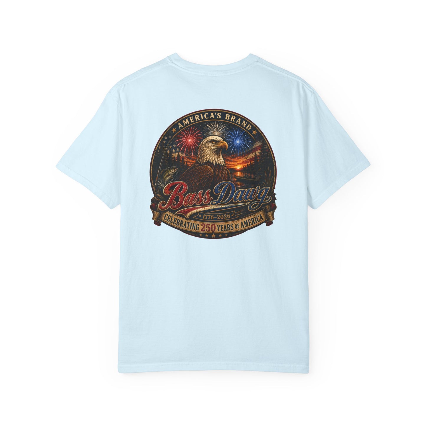 Color: Chambray | BassDawg America's Brand Tee - 250 Years Strong - Chambray
