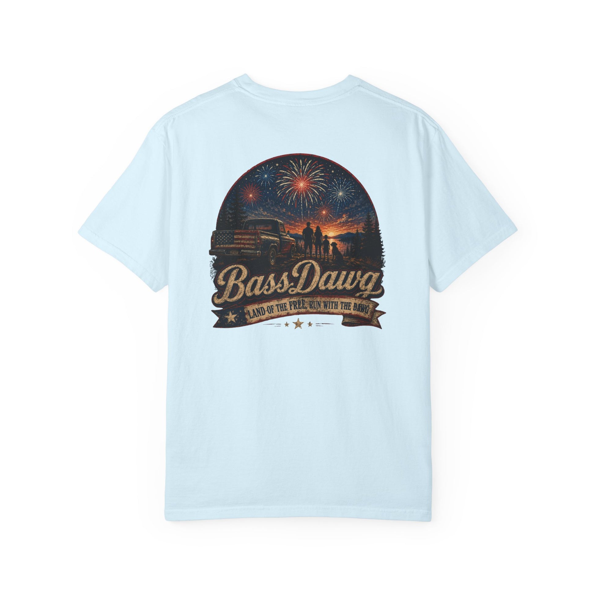 Color: Chambray | BassDawg America's Brand Tee - Land of the Free - Chambray