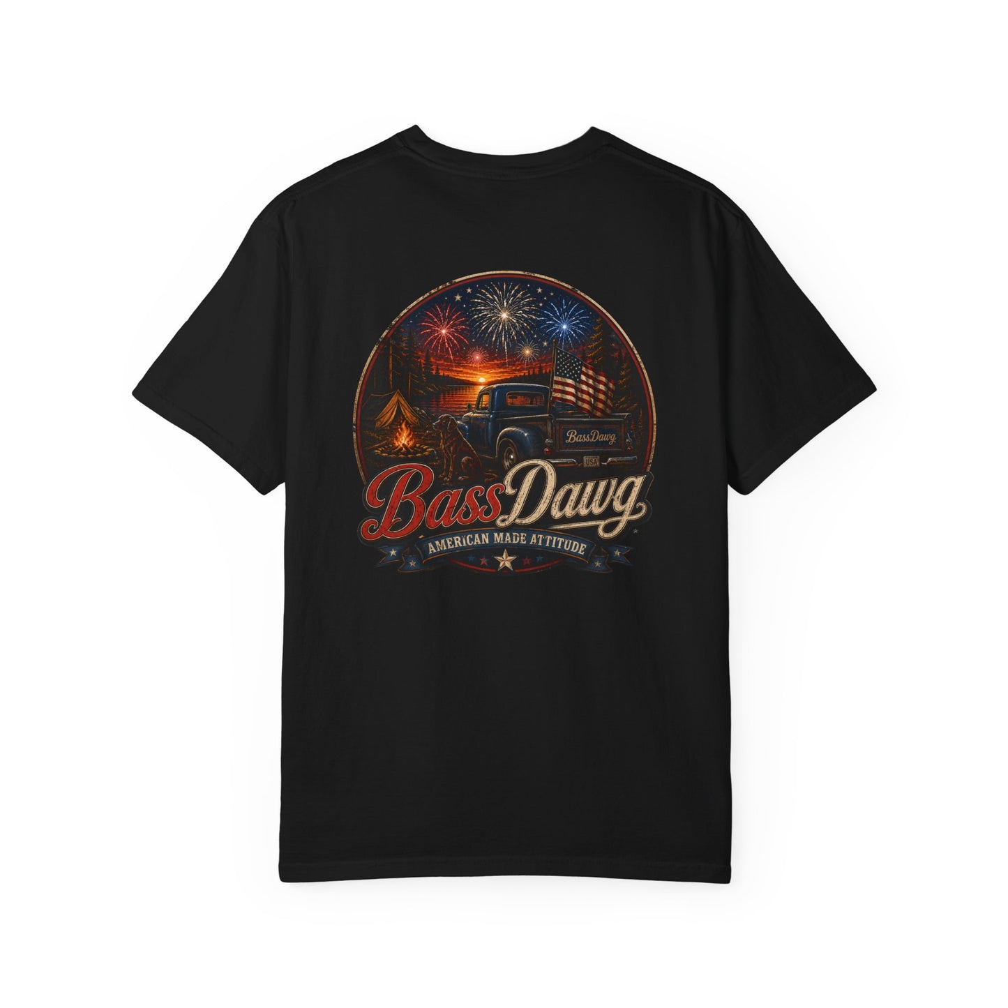 Color: Black | BassDawg America's Brand Tee - American Made Attitude - Black