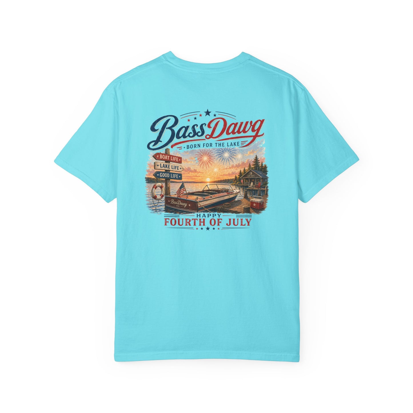 Color: Lagoon Blue | BassDawg America's Brand Tee - Born for the Lake - Lagoon Blue
