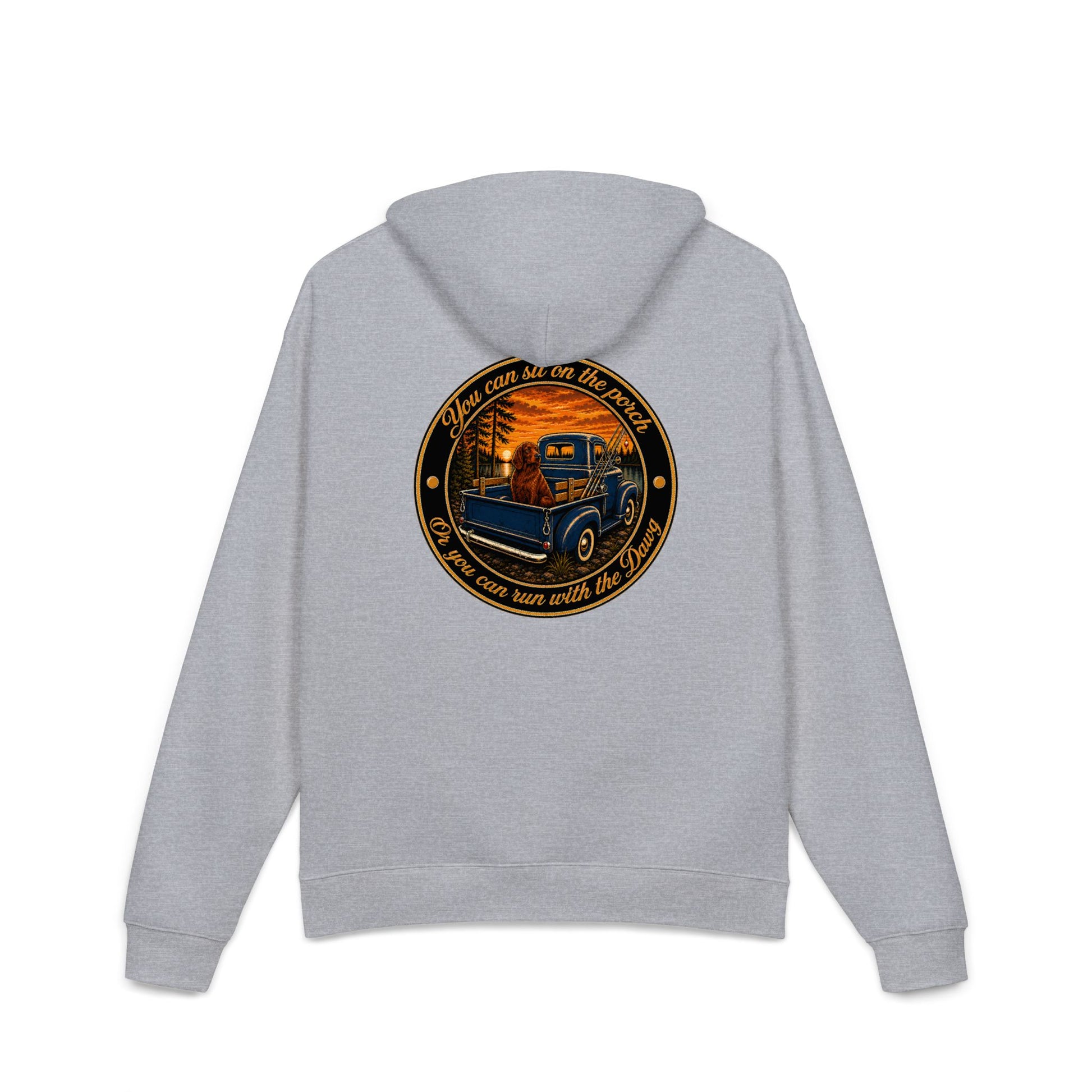 Color: Athletic Heather | BassDawg Backroad Hoodie - Lakeside Truck - Athletic Heather