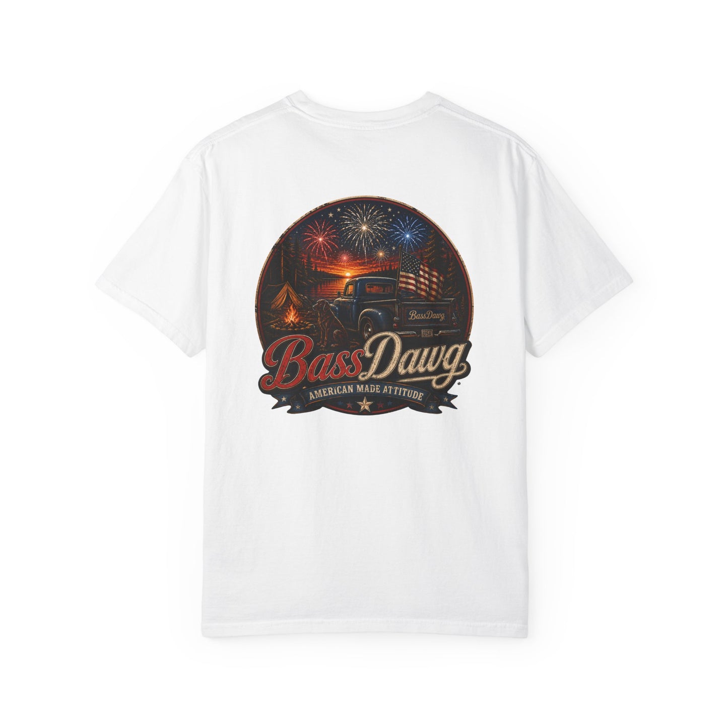 Color: White | BassDawg America's Brand Tee - American Made Attitude - White