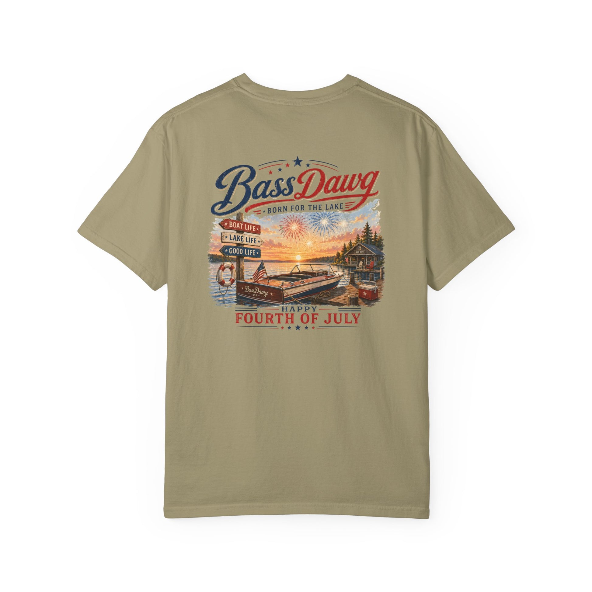 Color: Khaki | BassDawg America's Brand Tee - Born for the Lake - Khaki